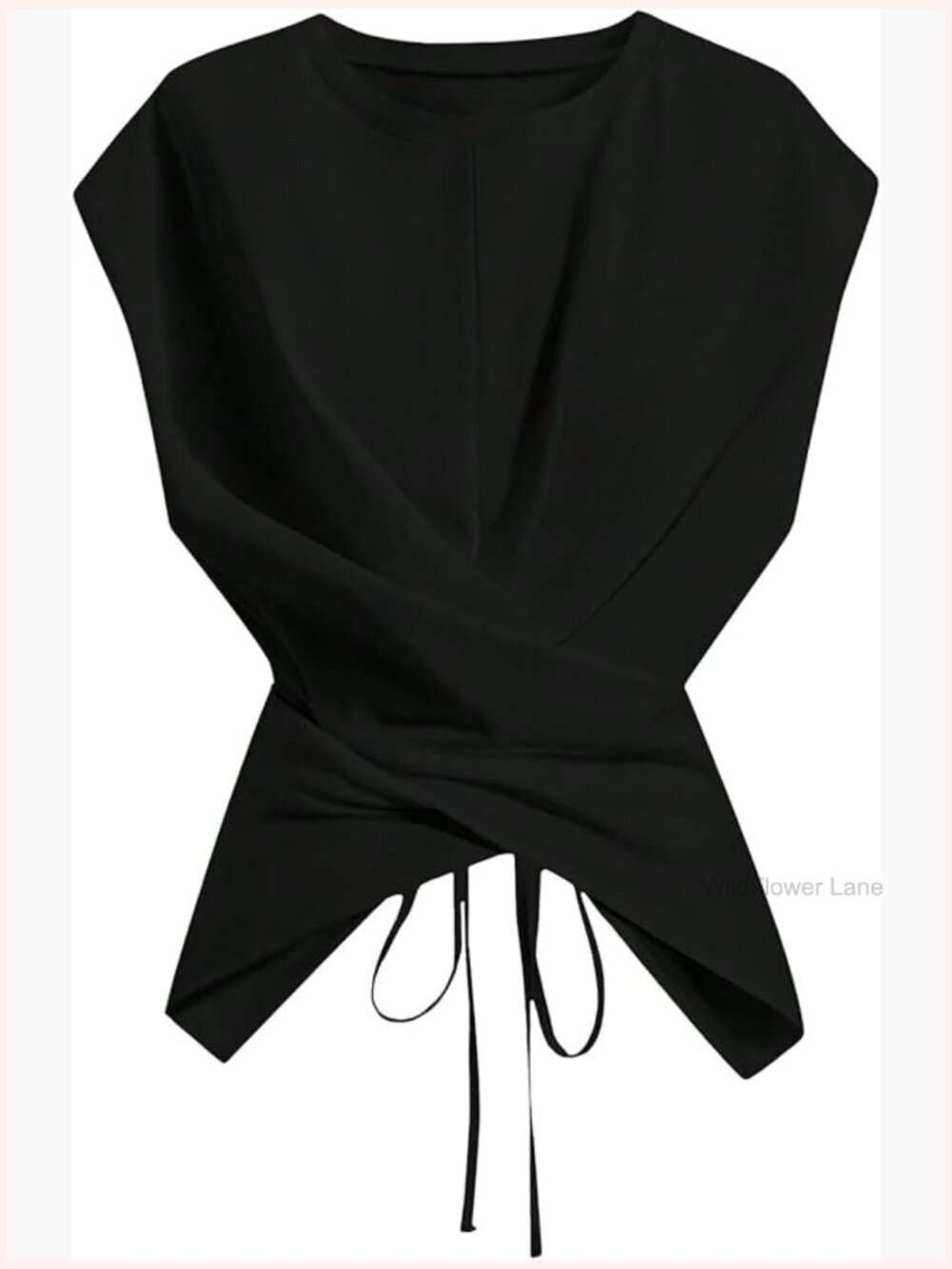 Criss Cross Wrap Top Cap Sleeve Tie Back Blouse Going Out Tops